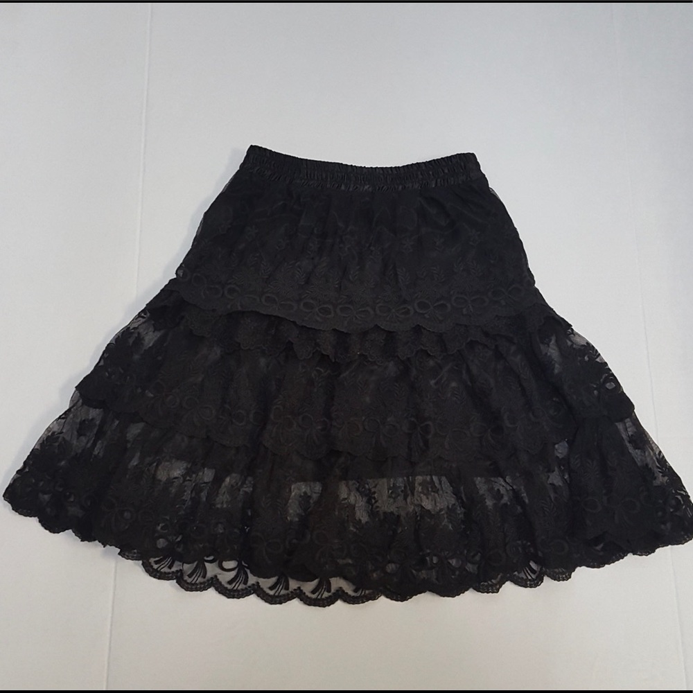 O2 Collection Flare Lace Boho Skirt Sz S